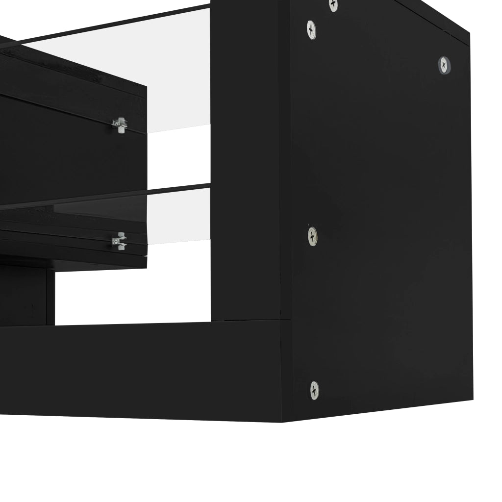 Set Mobile TV e Tavolino Nero con LED App Bluetooth 181cm