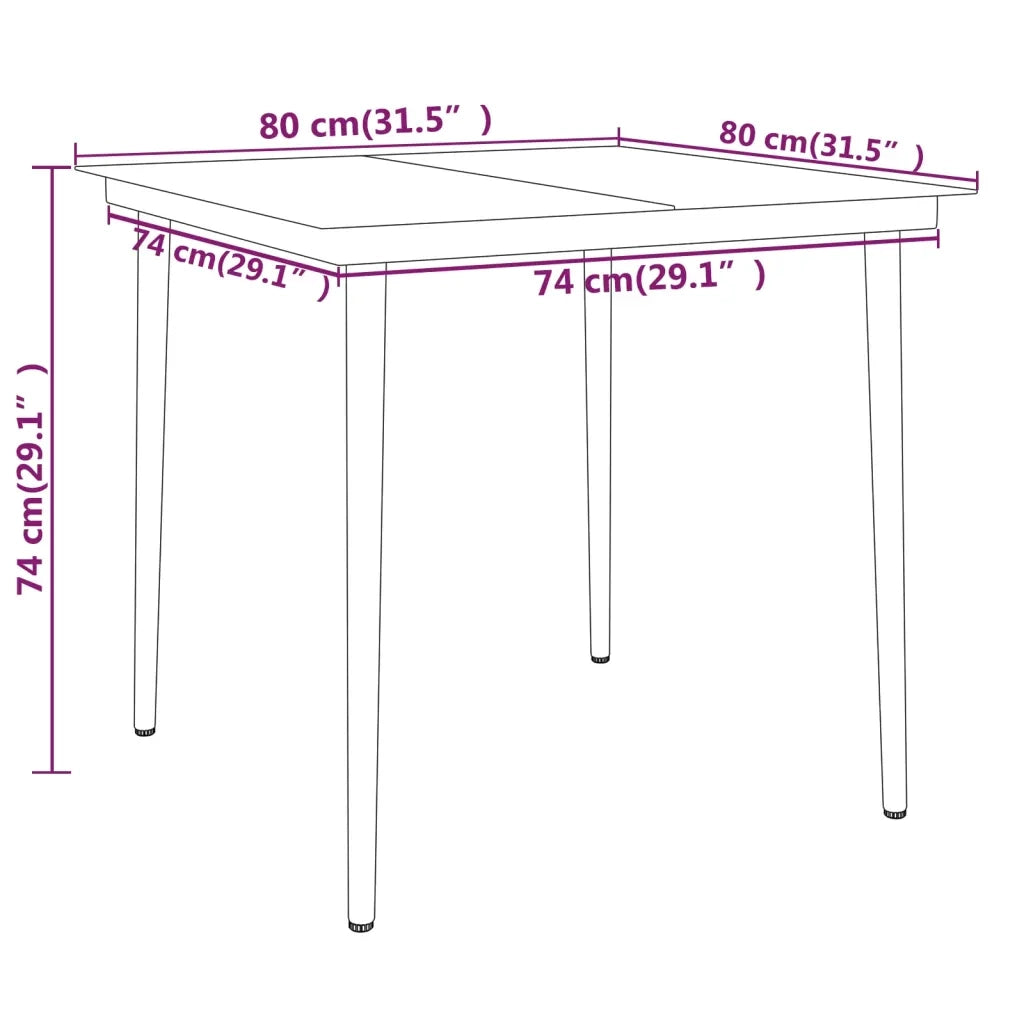 Set Mobili da Pranzo per Giardino 3 pz Nero 3099119