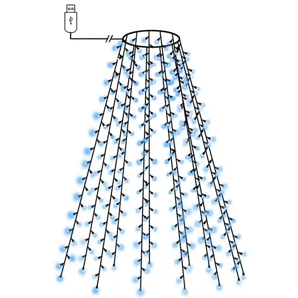 Rete di Luce per Albero di Natale 180 LED Blu 180 cm CFW8883789