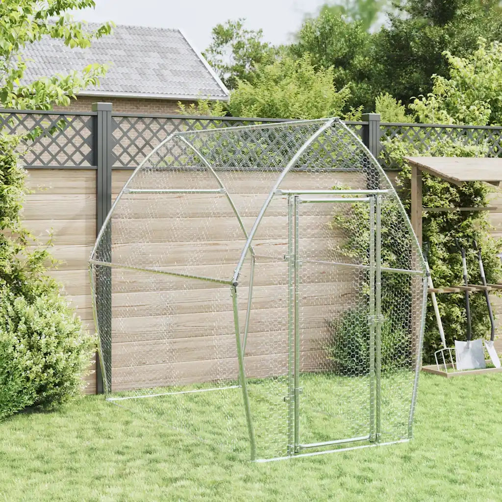 Gabbia per Polli Argento 200x105x182 cm in Acciaio Zincato 172555
