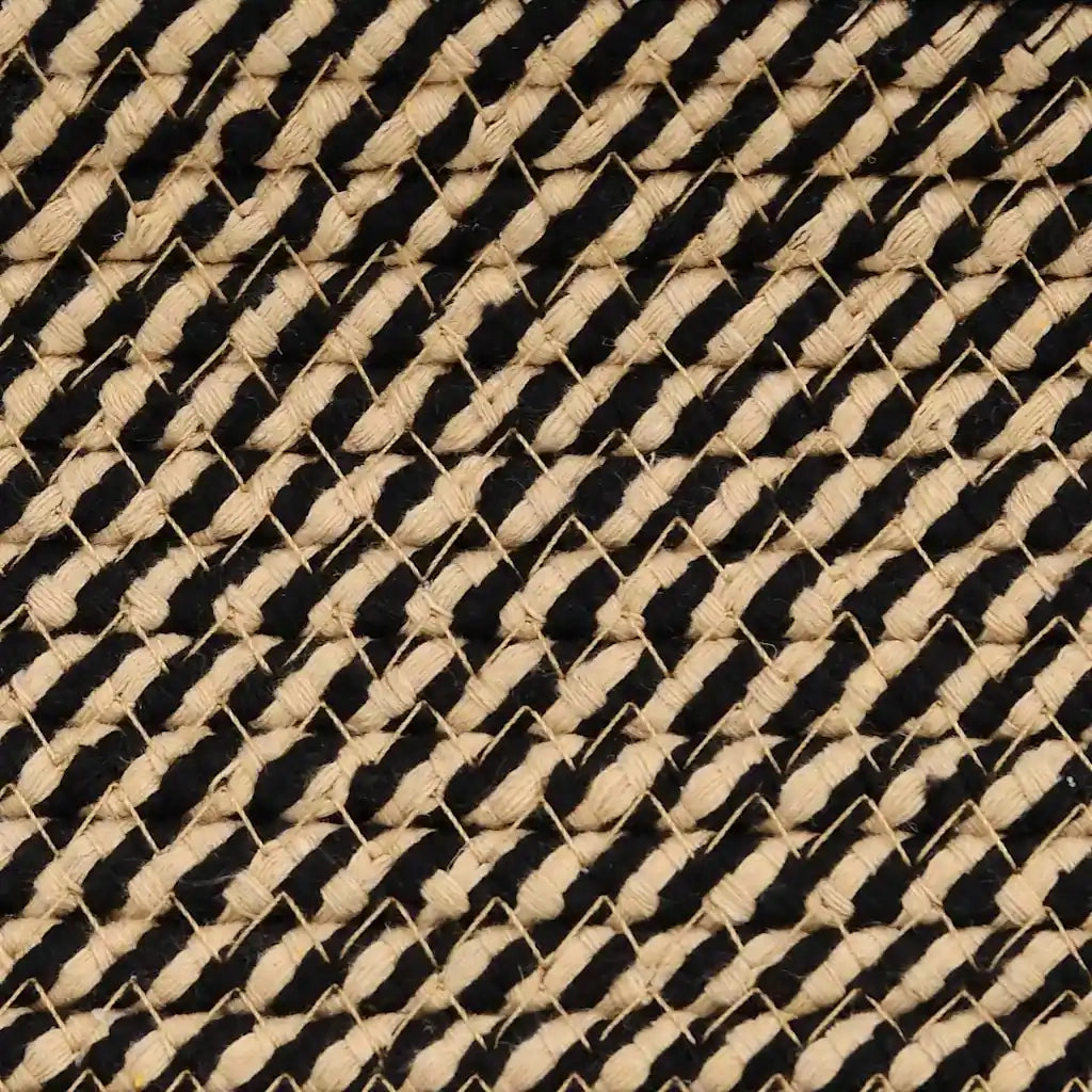 Cestino Portaoggetti con Coperchio Nero e Beige ?37x50cm Cotone CFW5361313