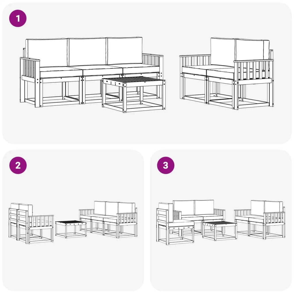 Set di divani da esterno 6 pz 3387239