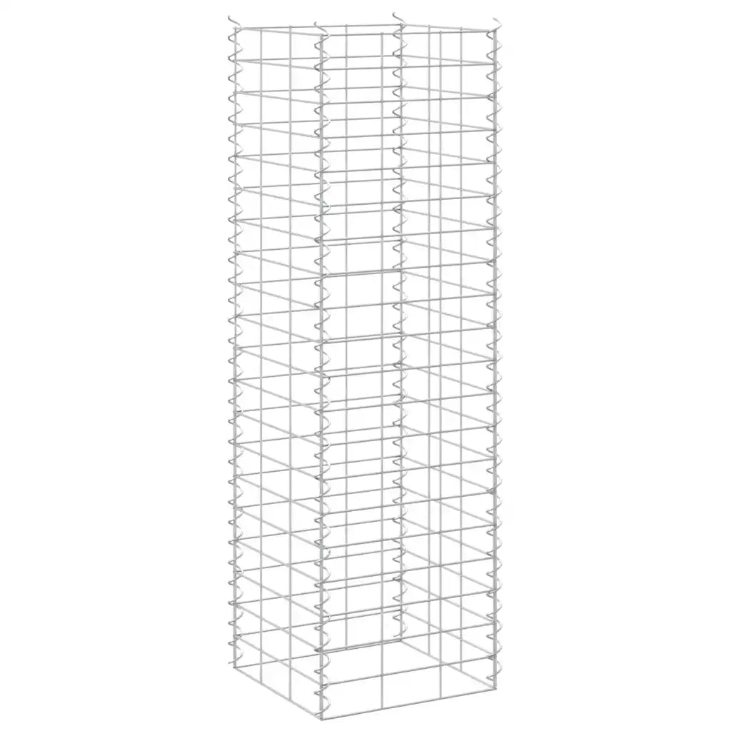 Fioriere | Cassetta per fiori | Vaso Rialzate a Gabbione 3 pz 30x30x100 cm in Ferro