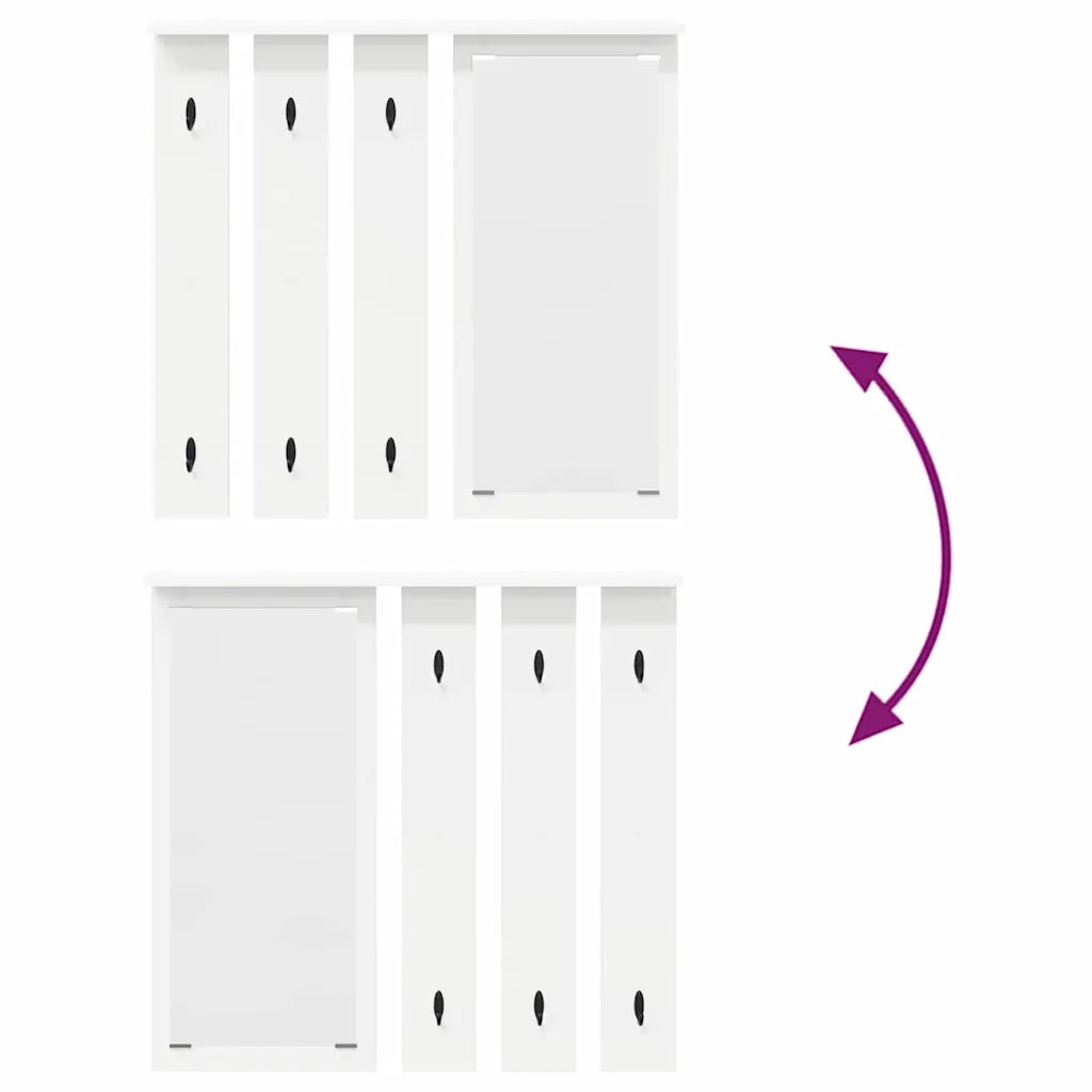 Appendiabiti a muro Bianco 84 x 10 x 80 cm Legno multistrato 874491