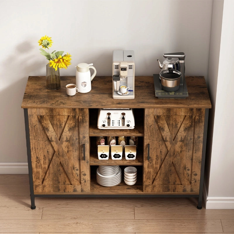 Credenza, cassettiera, mobile laterale con ripiani aperti, vintage, cucina, soggiorno, loft
