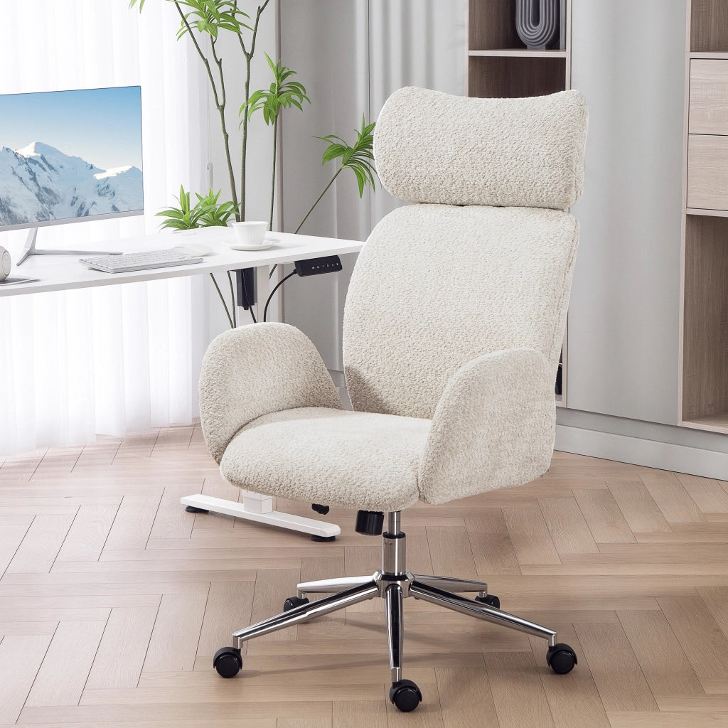 Sedia da ufficio ergonomica con schienale regolabile e braccioli ¨C zephmum ¨C grigio chiaro