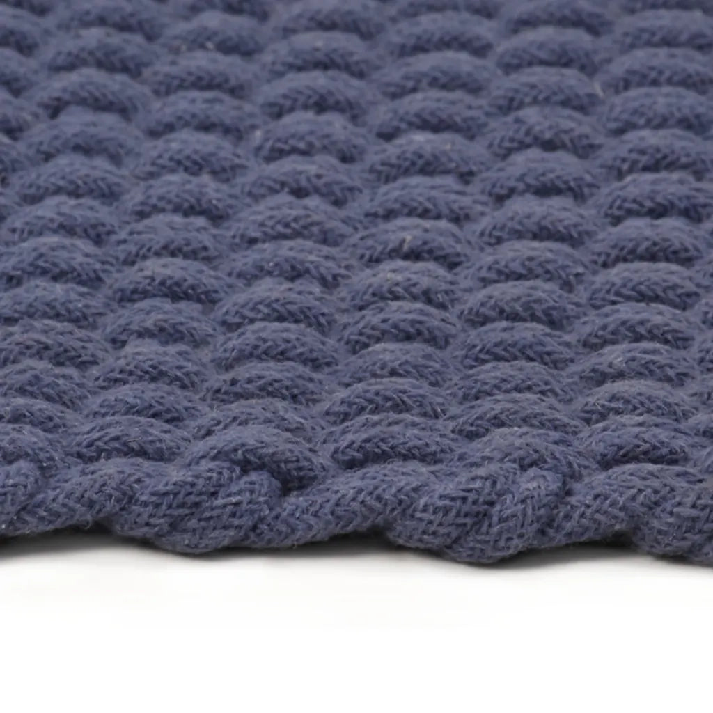 Tappeto del soggiorno | Tappeto Rettangolare Blu Marino 160x230 cm in Cotone