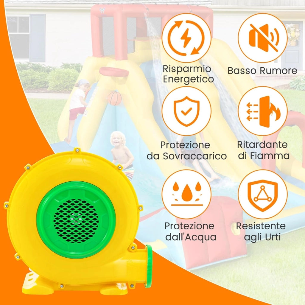 Ventilatore di Aria del Castello Gonfiabile, Soffiatore per Giochi Gonfiabili con Cavo di Alimentazione, per Castello Gonfiabile, Scivolo Acquatico e Giochi Gonfiabili (680W+Modello 1)