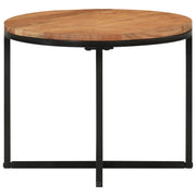 Tavolino Salotto-Tavolino da soggiorno-Tavolo 45x45x35cm in Legno Massello di Acacia e Ferro