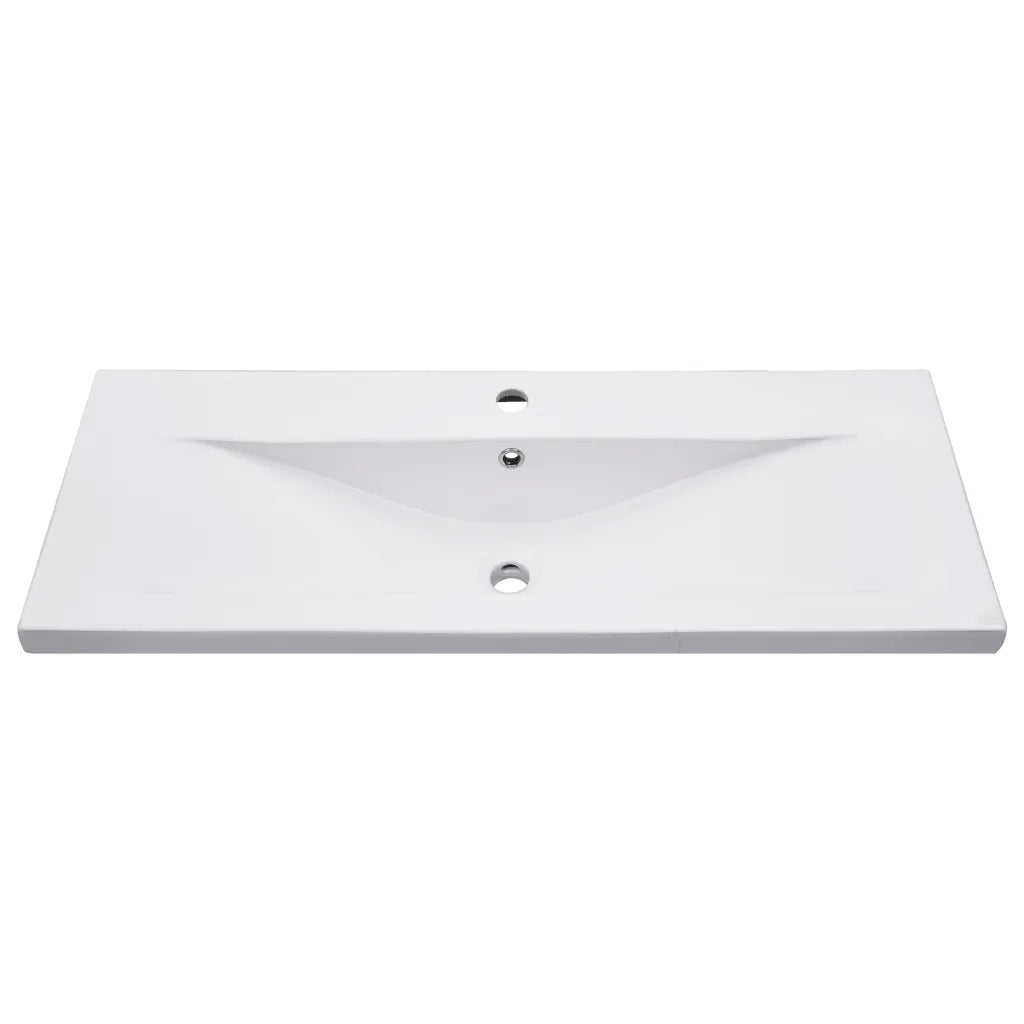 Set Mobili da Bagno 2 pz in Ceramica e Legno Multistrato