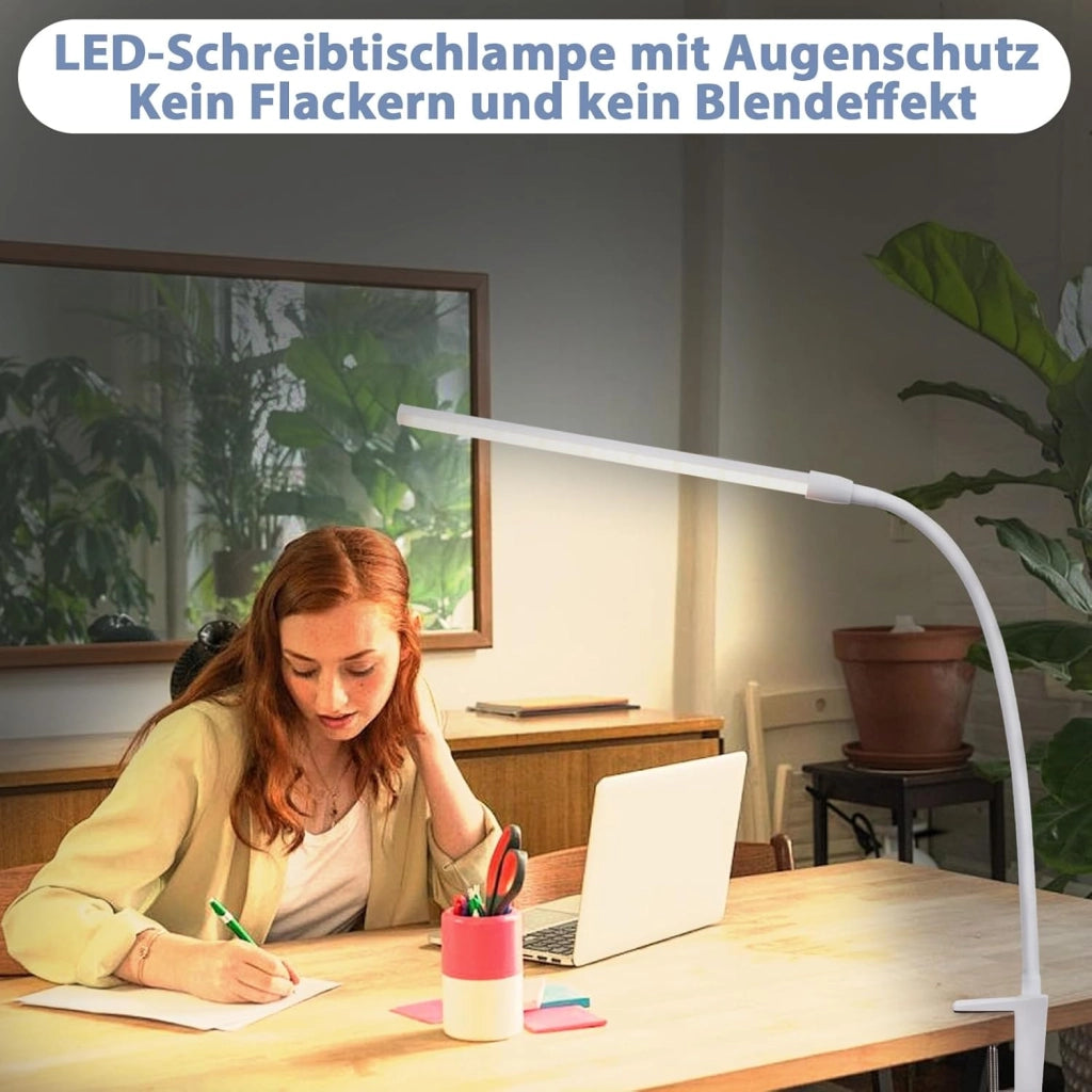 ZMH Lampada da tavolo LED 5W USB luce bianca diurna a clip per ufficio