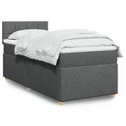 Letto a Molle con Materasso Grigio Scuro Singolo in Tessuto 3286858