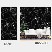 Trade Shop - Pannello Adesivo Effetto Marmo Nero Marmorizzato Pareti Paraschizzi 300x60cm Stanza -
