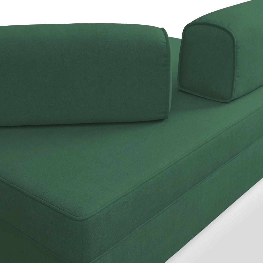 Liberty Divano senza pouf estraibile e schienali movibili in tessuto morbido impermeabile T02 200 cm verde