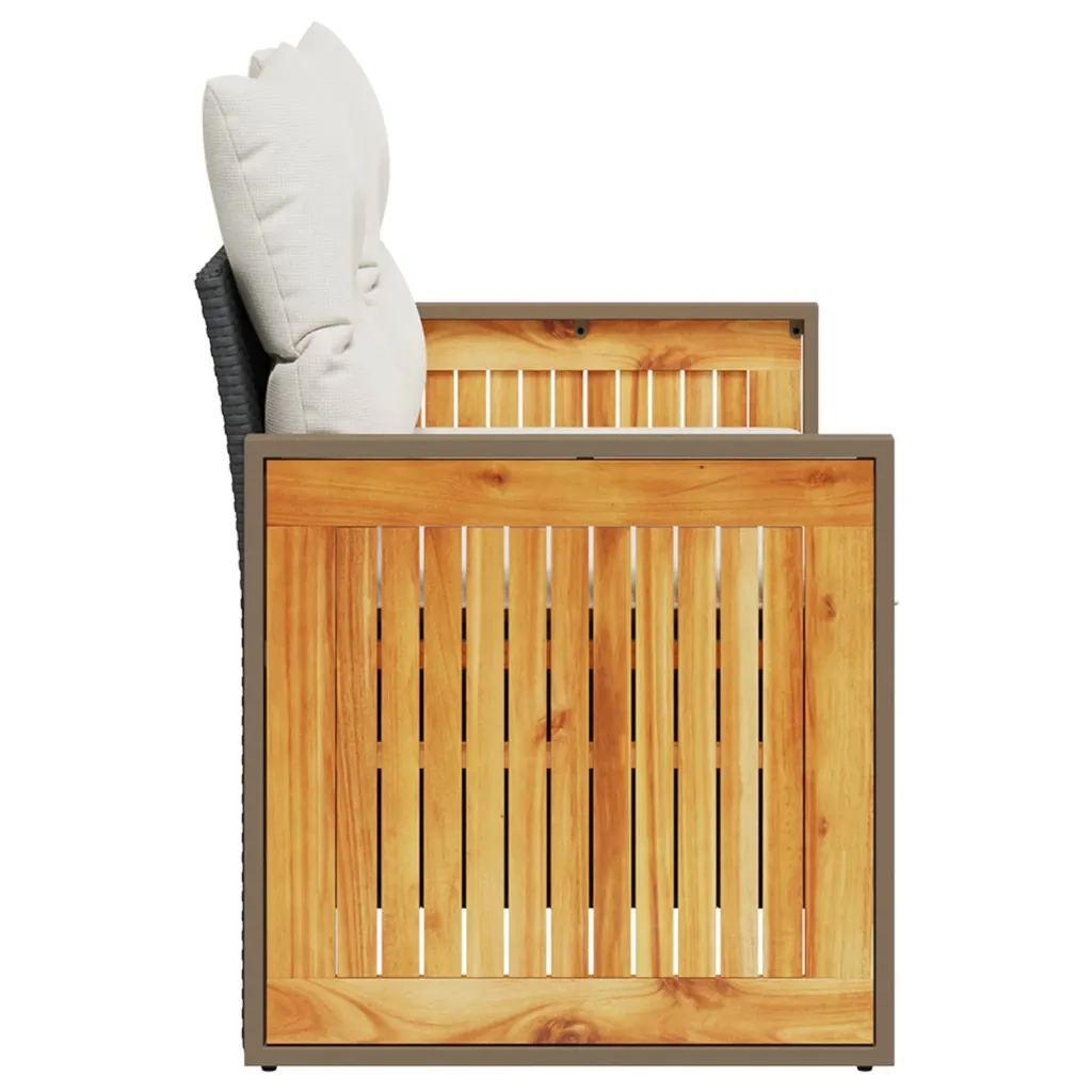 Divano da Giardino con Cuscini a 2 Posti Nero in Polyrattan 366022