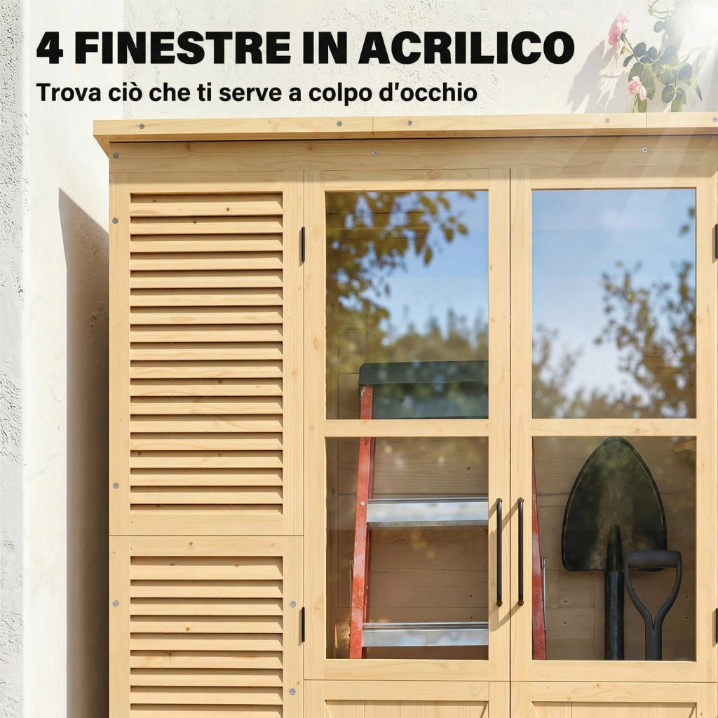 Capanno da Giardino con Pavimento e 4 Finestre ¨C zephmum ¨C Legno