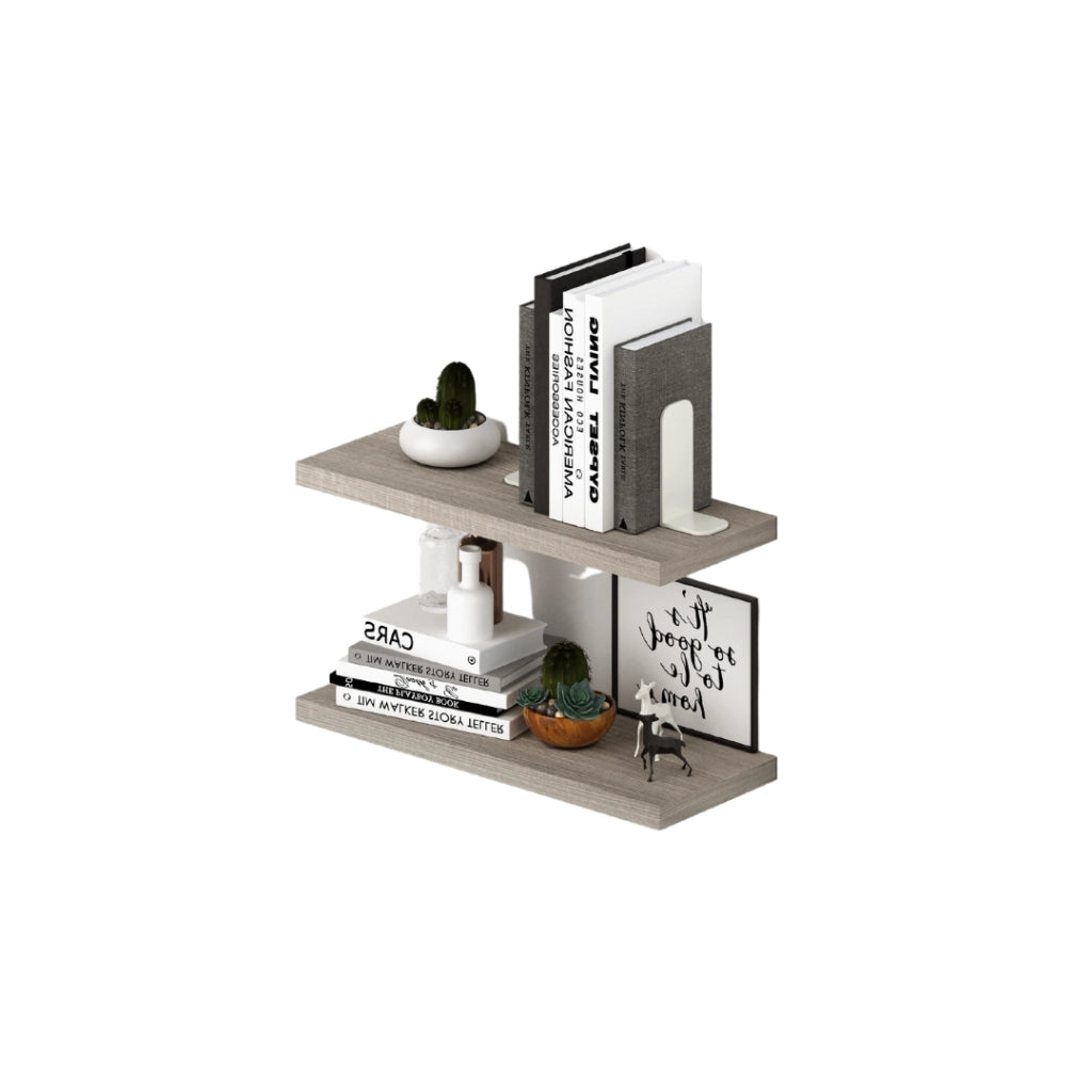 Coppia mensole a muro colore Olmo H2,2x60x23cm