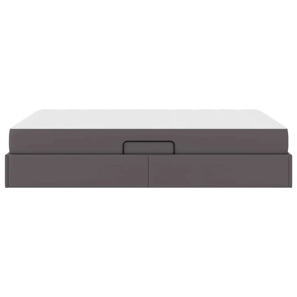 Letto con contenitore e materasso 2 pcs Grigio Pelle 3399610