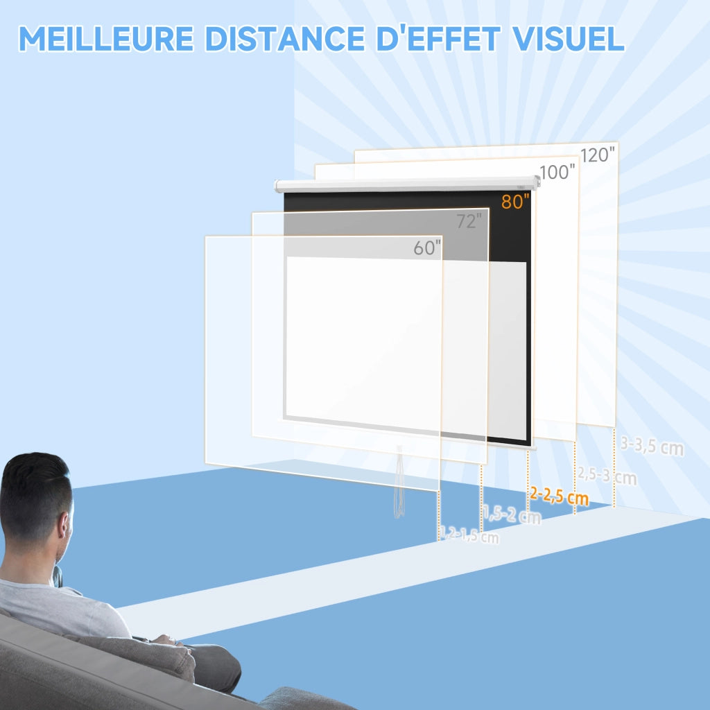 Schermo Proiezione 80 Pollici 16:9 4K HD ¨C Xylo ¨C Supporto Muro Parete 187x150 cm