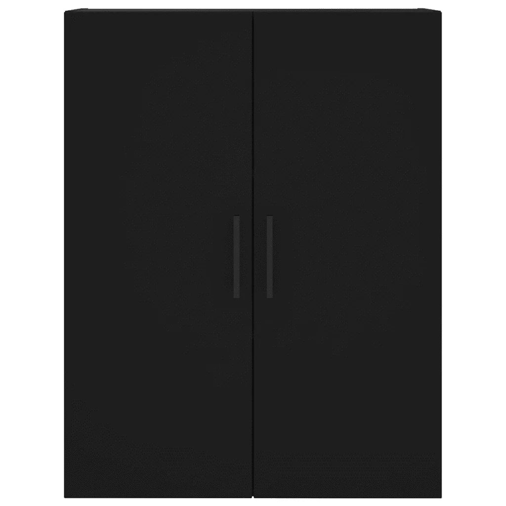 Elegante mobiletto a parete con ampio spazio contenitivo 69,5 x 34 x 90 cm realizzato in legno composito nero 02_0048597