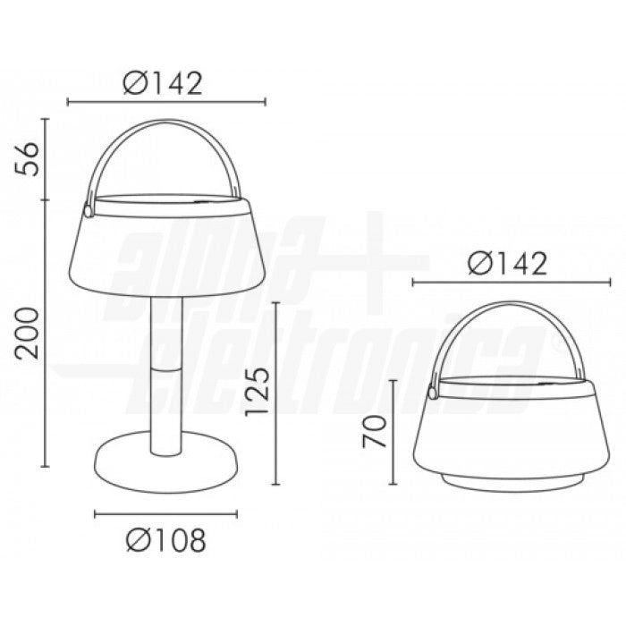 ALPHA ELETTRONICA Lampada da tavolo solare 3 in 1 Serie Glamp JO453G