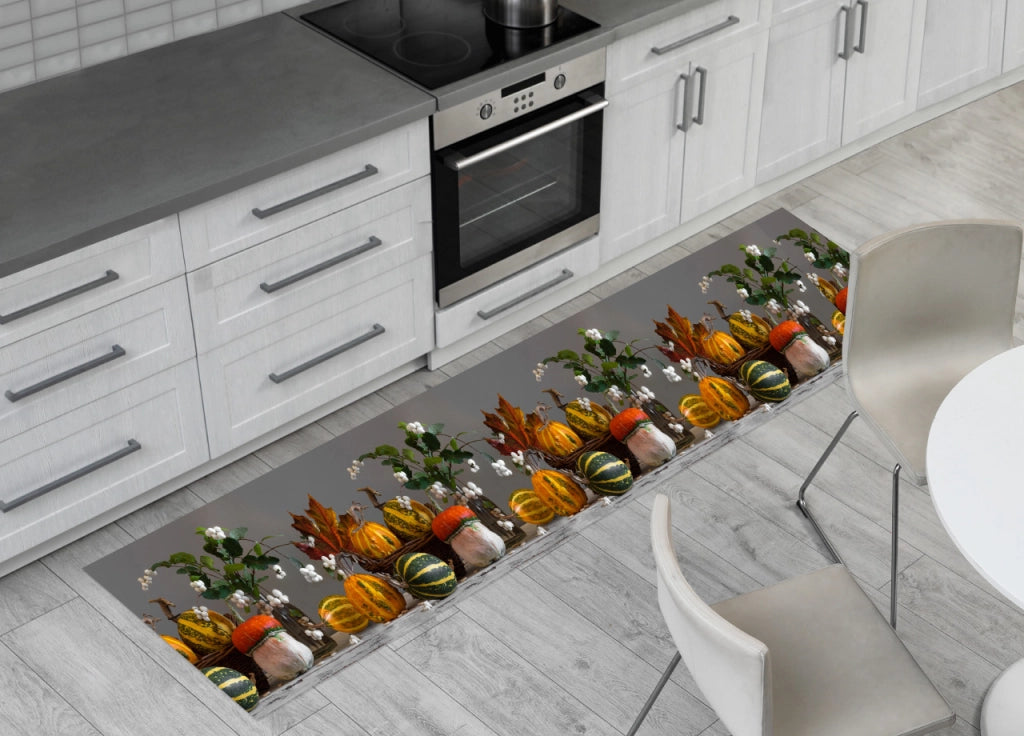 Tappeto Passatoia Cucina Antiscivolo Con Stampa Digitale Dis. Zucche 492 - 50x115 - Zucche