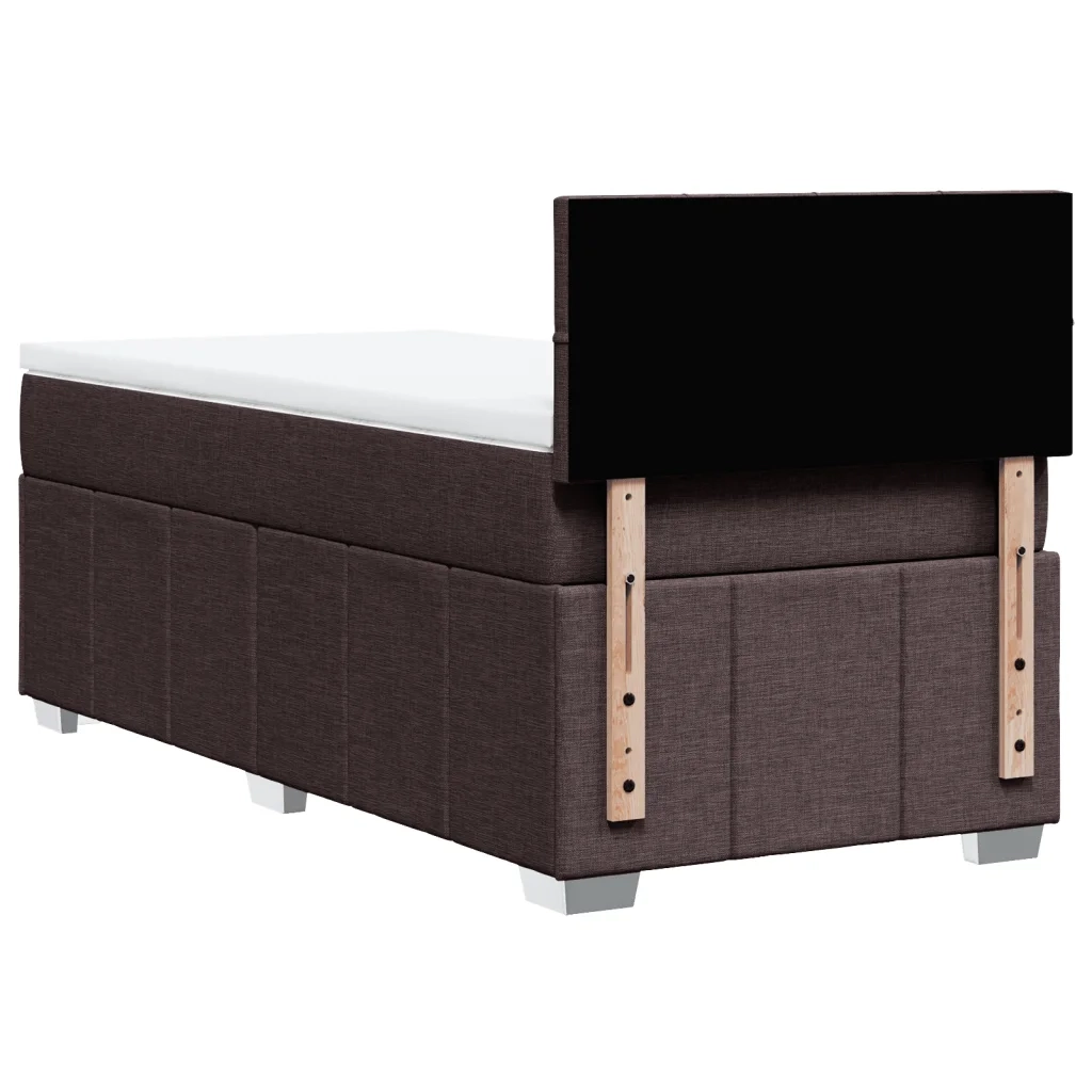 Giroletto a Molle con Materasso Marrone Scuro 100x200cm Tessuto