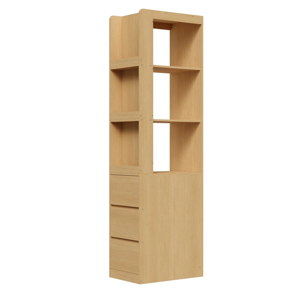 Scaffale per libri alto 200 cm - Zephmum - 60¡Á40¡Á200 cm - con 3 ripiani aperti e 3 cassetti, antiribaltamento