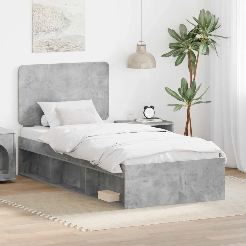 Struttura del letto Calcestruzzo 90 x 200 cm Pino massello 3412536