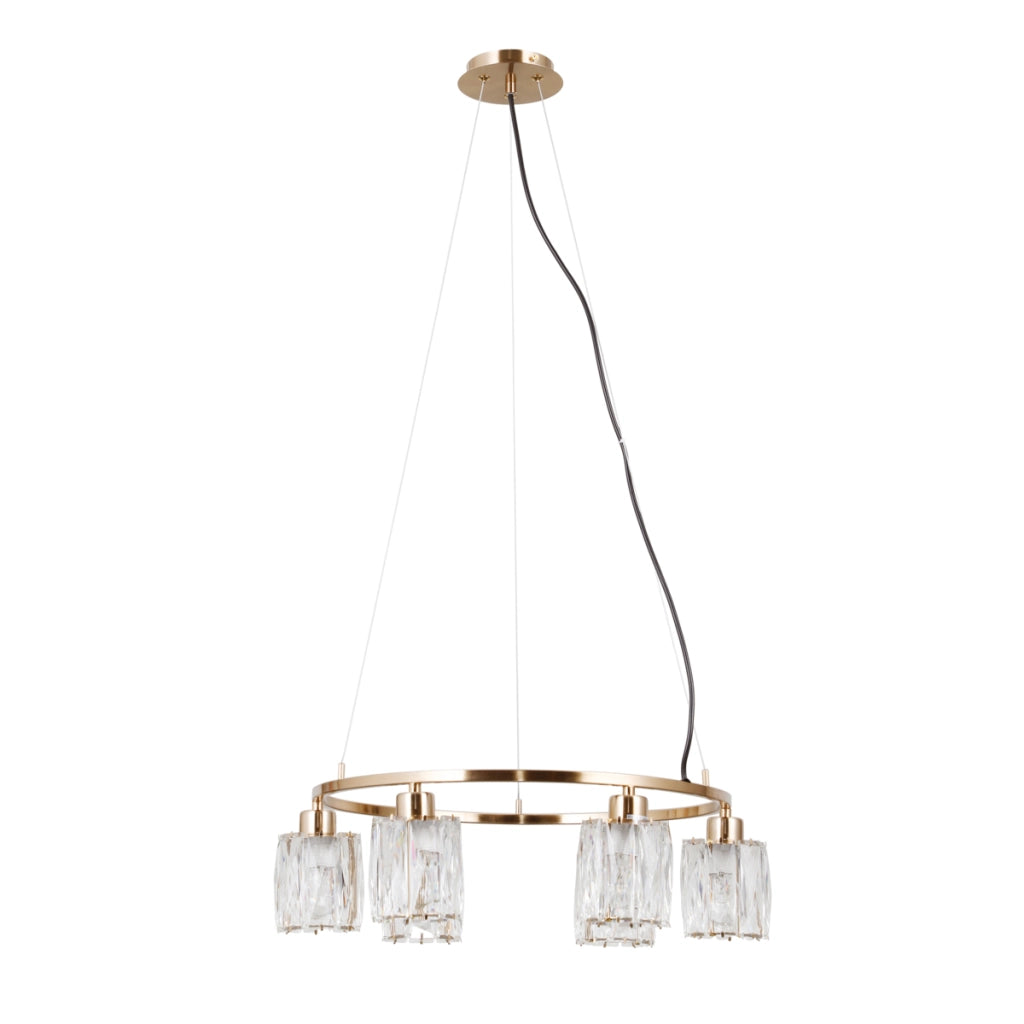 Lampadario anello oro cristallo decorativo 6xE14 Italux Simona