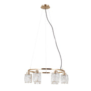 Lampadario anello oro cristallo decorativo 6xE14 Italux Simona