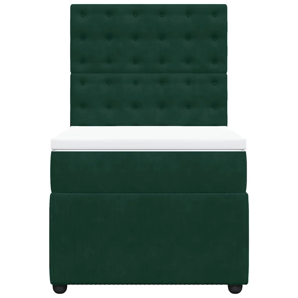 Giroletto a Molle con Materasso Verde Scuro 100x200 cm Velluto 3294577