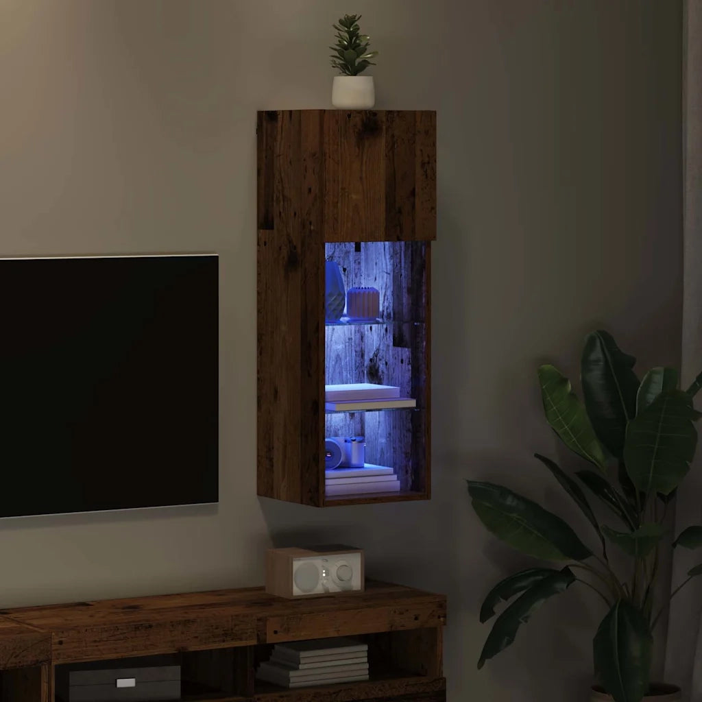 Mobile TV da parete-Mobile TV a Muro-Credenza TV Legno vecchio 30,5 x 30 x 90 cm