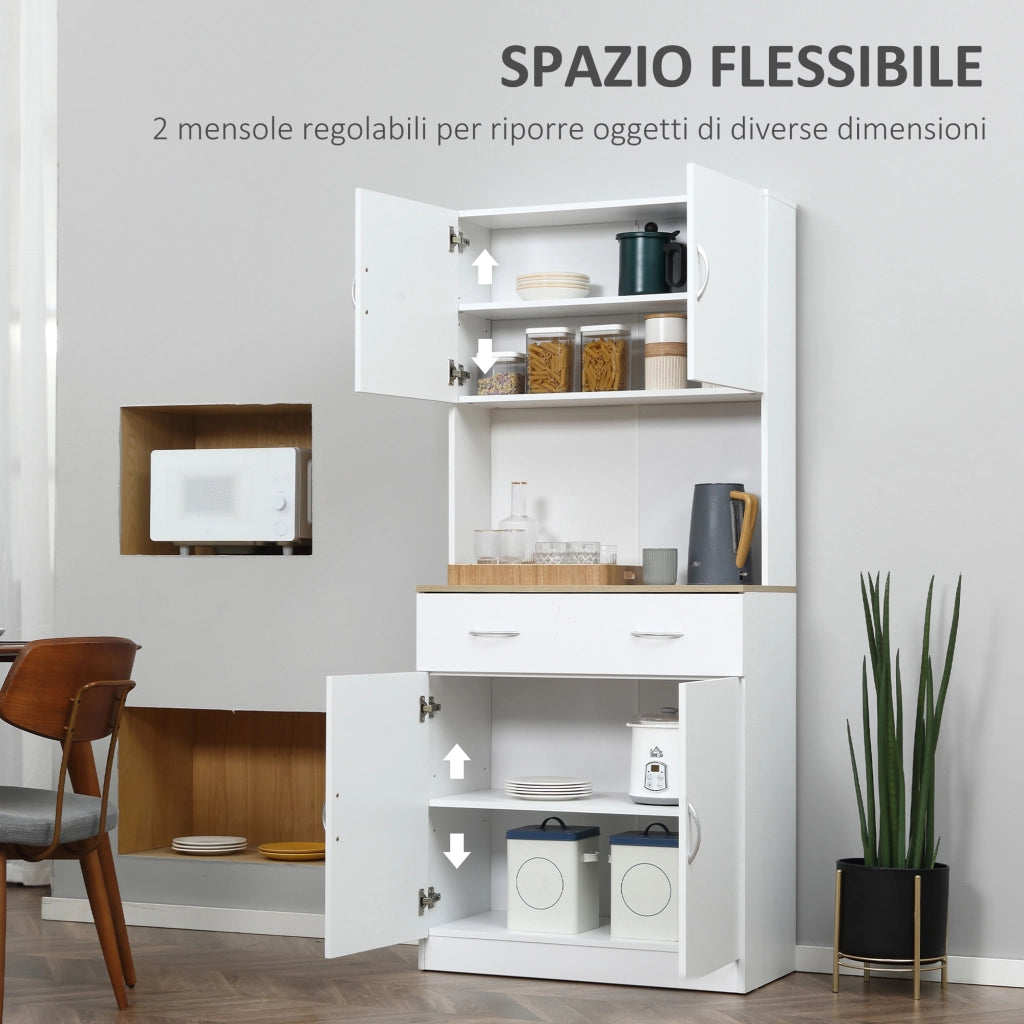Credenza con Ante e Cassetto ¨C zephmum ¨C Bianco Legno 80x40x180