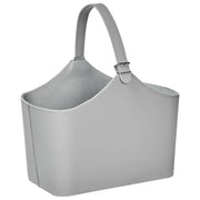 Cestino portaoggetti in ecopelle grigio fatto a mano con maniglie Portariviste tradizionale Design Rustico