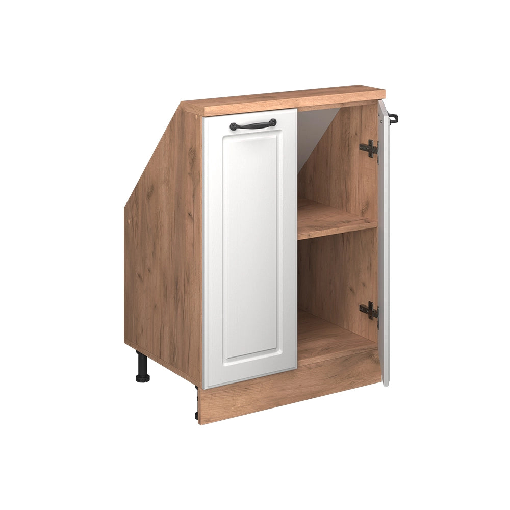Mobile cucina sottotetto R-Line Bianco rustico/Rovere dorato 60 cm con 2 porte Vicco