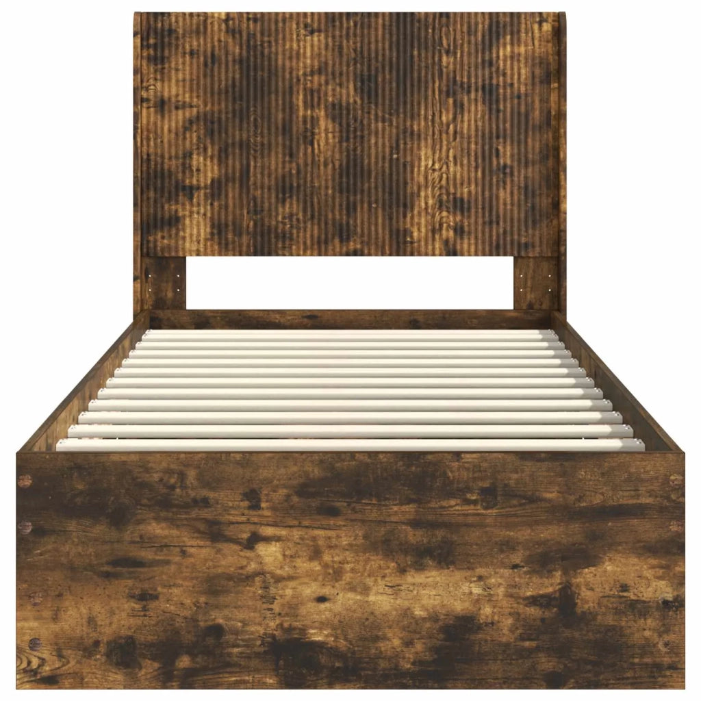 Struttura del letto con stoccaggio e testata Rovere Fumo 3413975