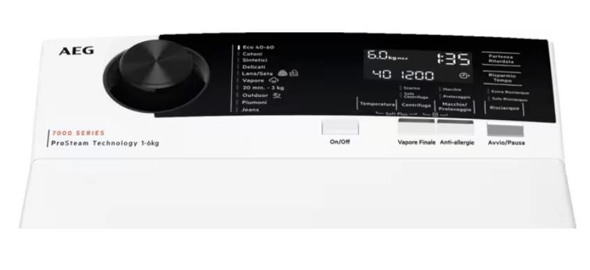 AEG Series 7000 LTR7E37S lavatrice Caricamento dall'alto 7 kg 1251 Giri/min Bianco