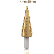 Trade Shop - Punte Per Trapano A Scala Diametro 4-20 Mm 8mm Perforazione In 9 Fasi Fresa Fori -