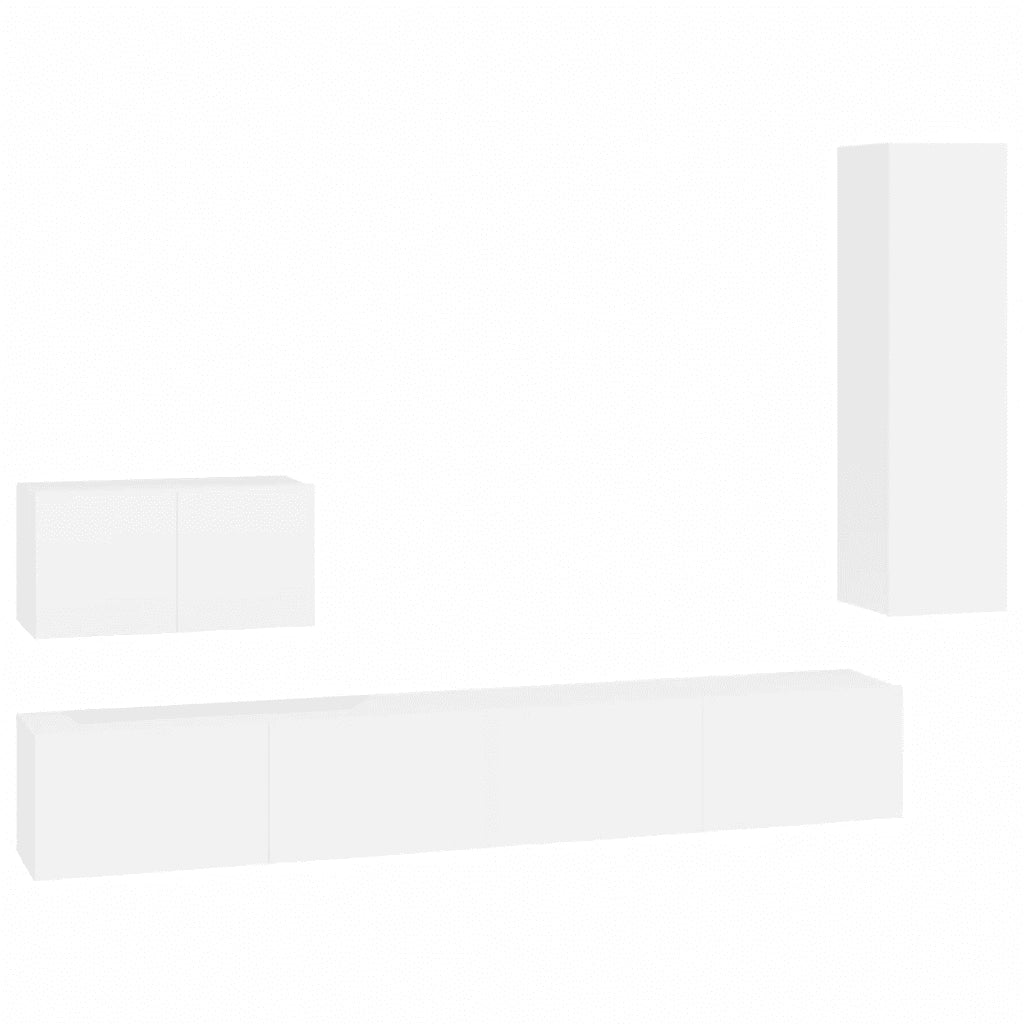 Set di Mobili Porta TV 4 pz Bianco in Legno Multistrato 3114326