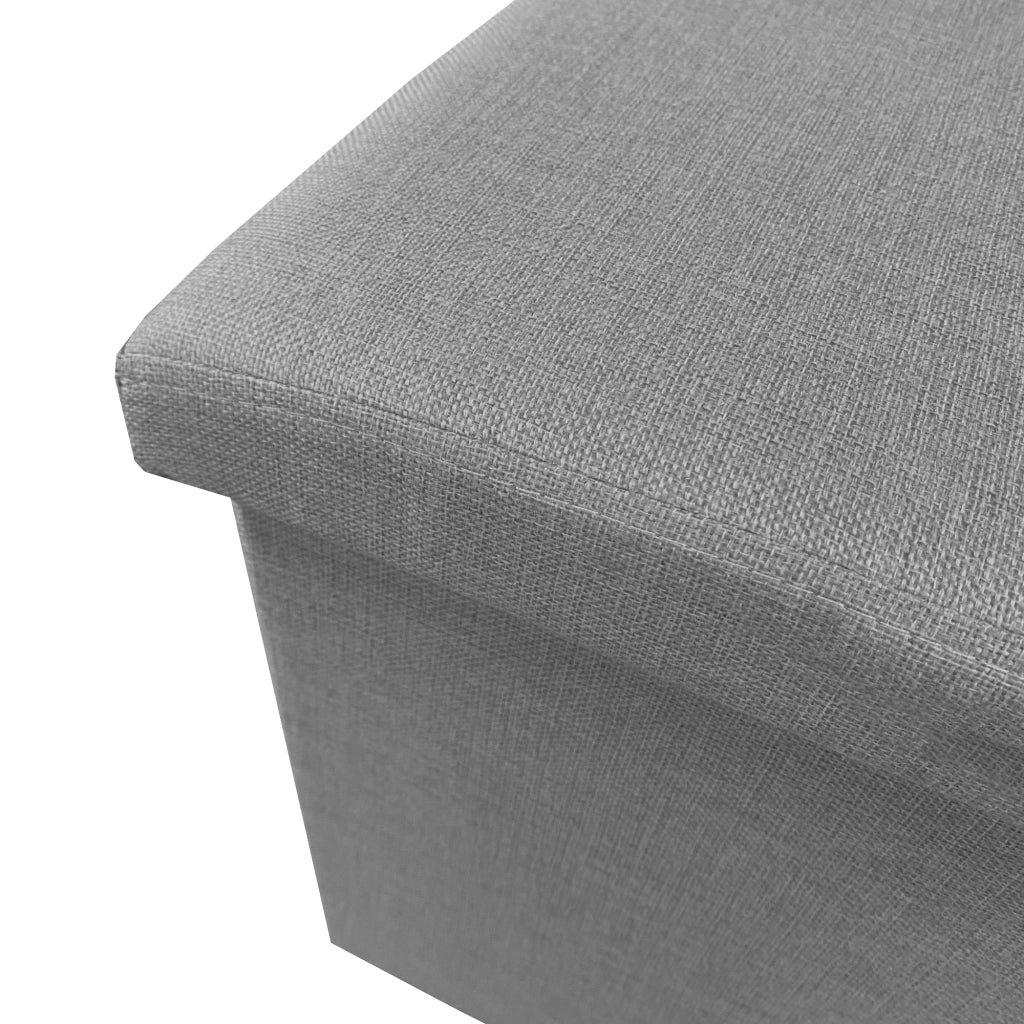 Puff Ottomano Portaoggetti Rettangolare in Tessuto Pieghevole 76x38x38cm | Nyana Casa | Stile ottomano | Tessuto Resistente | Nero, grigio e beige