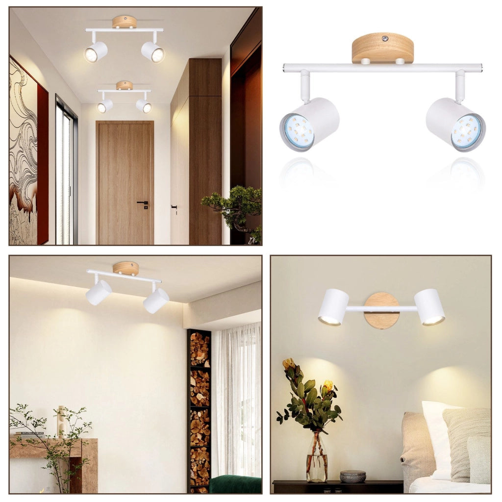 ZMH Faretto da soffitto neri moderni 2 fiamme GU10 per camera letto corridoio