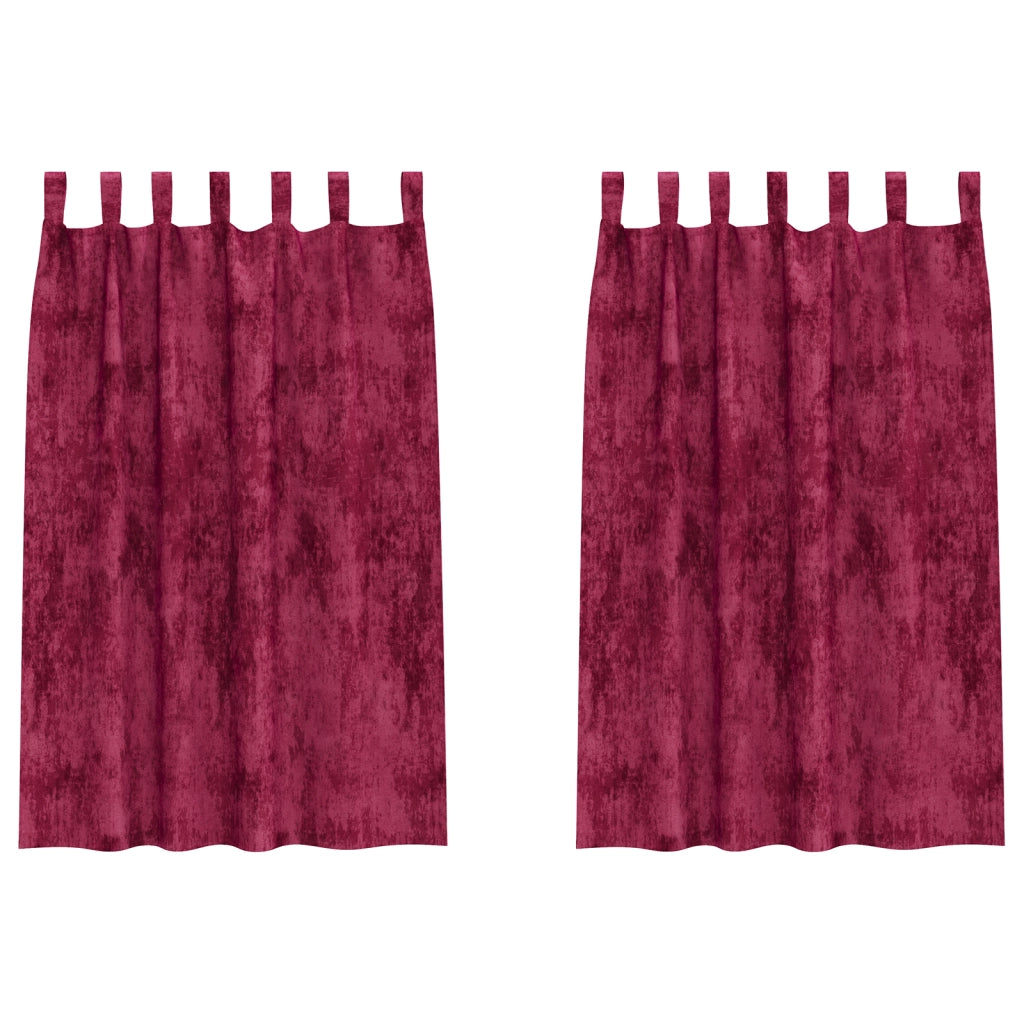 Tende 2 pz con Occhielli Rosso Vino 175x140 cm