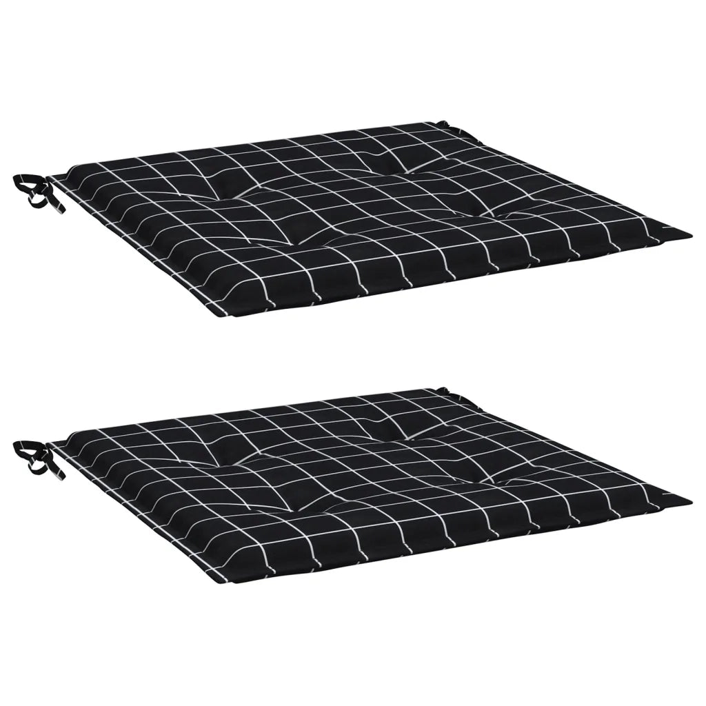 Cuscini per Sedia 42 pz Motivo a Quadri Nero 50x50x4 cm Tessuto 361080