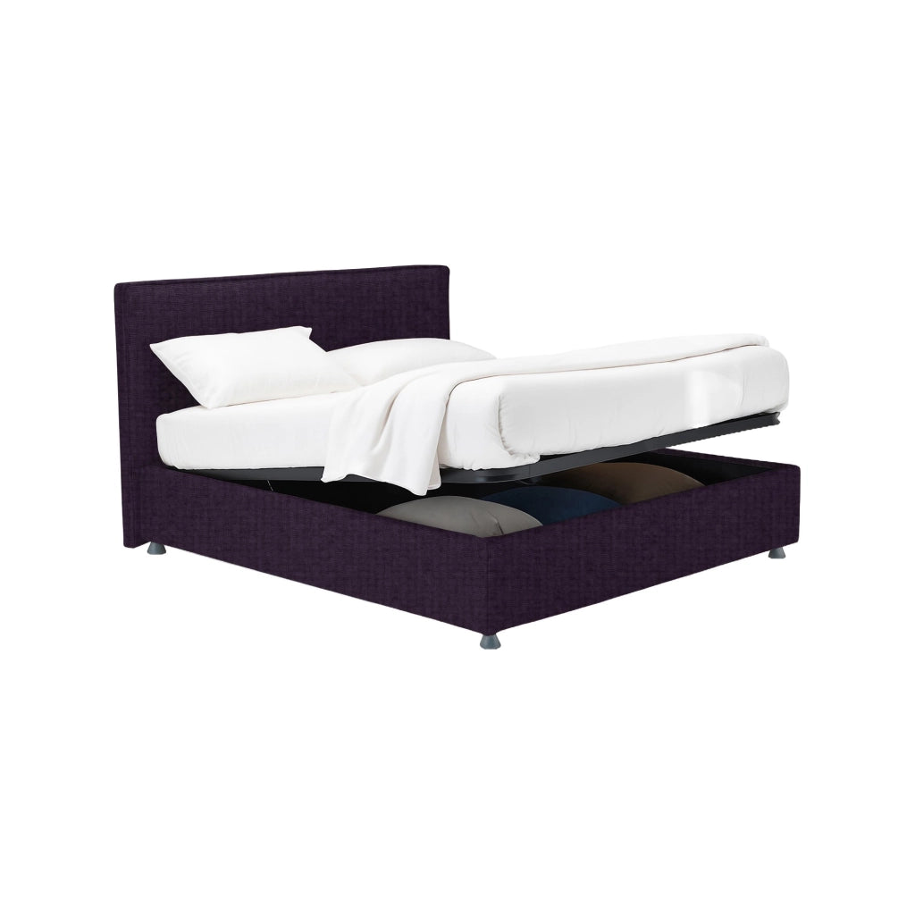 Harlow, Letto Piazza e Mezza Sfoderabile Made in Italy, Viola