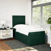 Giroletto a Molle con Materasso Verde Scuro 90x190 cm Velluto 3294511