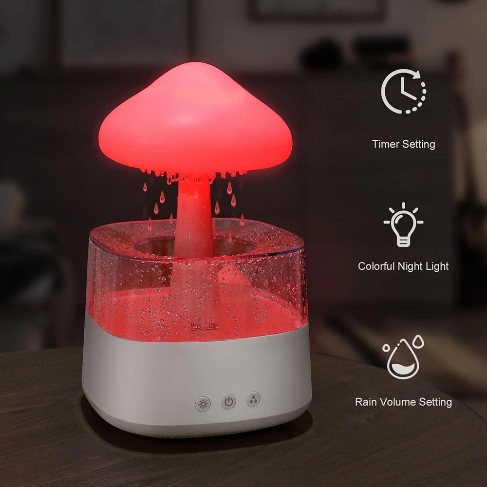 Trade Shop - Umidificatore Nuvola Di Pioggia Diffusore Oli Essenziali Aromaterapia Con 7 Luci -