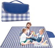 Tenda da picnic - Impermeabile e pieghevole - 1 pezzo - Blu marino e bianco a scacchi - 200 x 200 cm