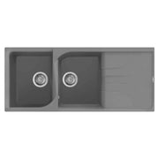 Lavello Elleci Incasso 2 vasche 116x50 Ego 500 Metaltek Grigio Titanium LME50073