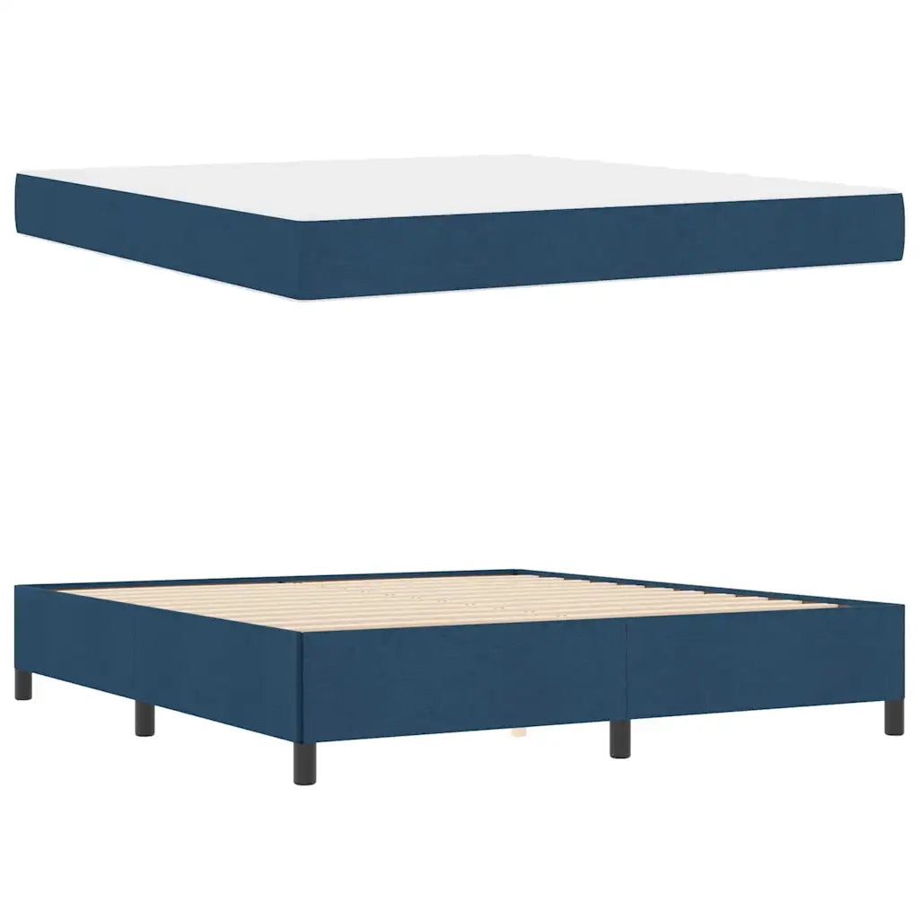 vidaXL Letto a molle Blu e Nero 180 x 200 cm